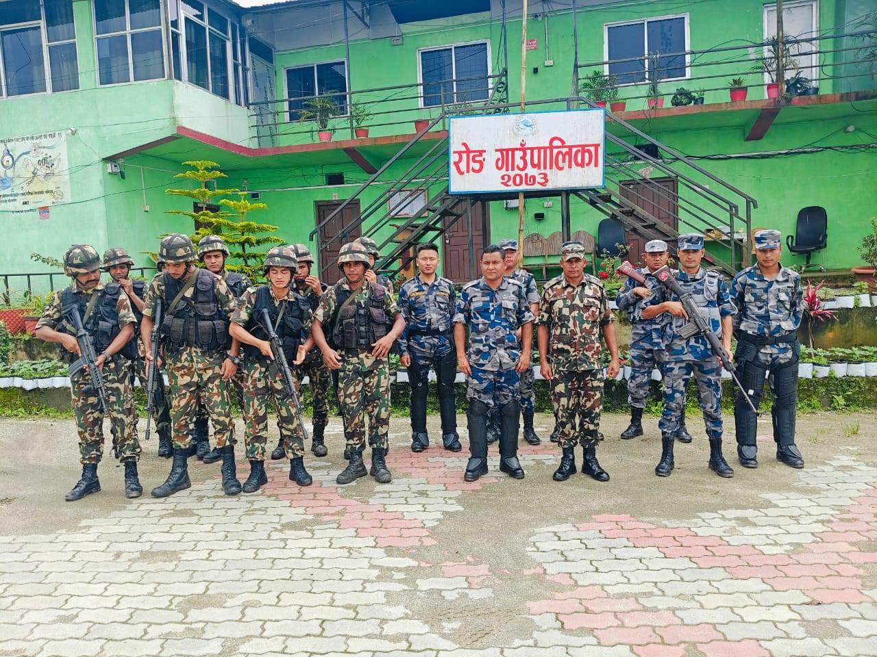 इलामका १० वटै पालिकामा नेपाली सेना सहितको सुरक्षा